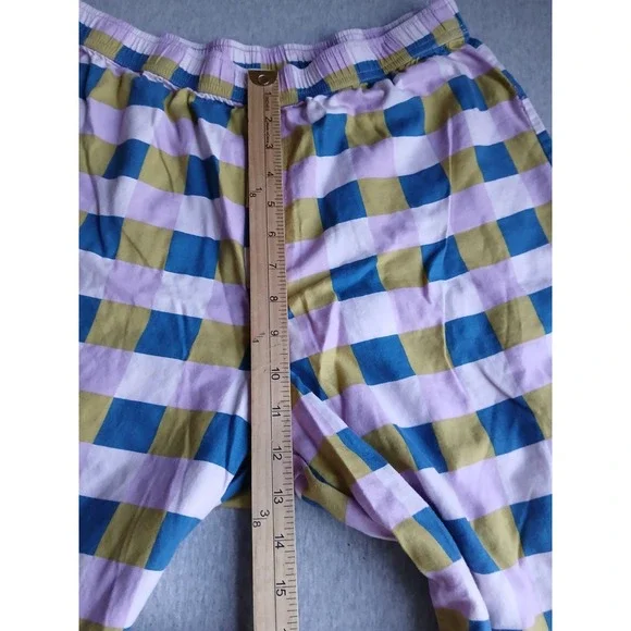 Anthropologie Pajama Set Medium Pants Tiger Checkered Comfort Lounge Sleep - Picture 4 of 16